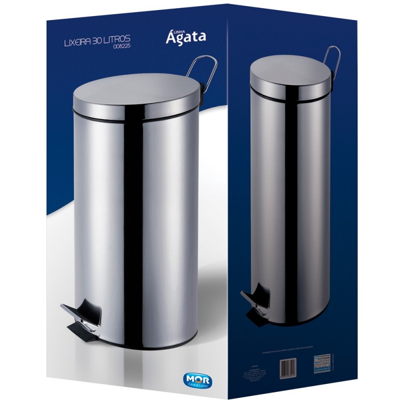 LIXEIRA INOX AGATA 30L LIXEIRA INOX AGATA 30L