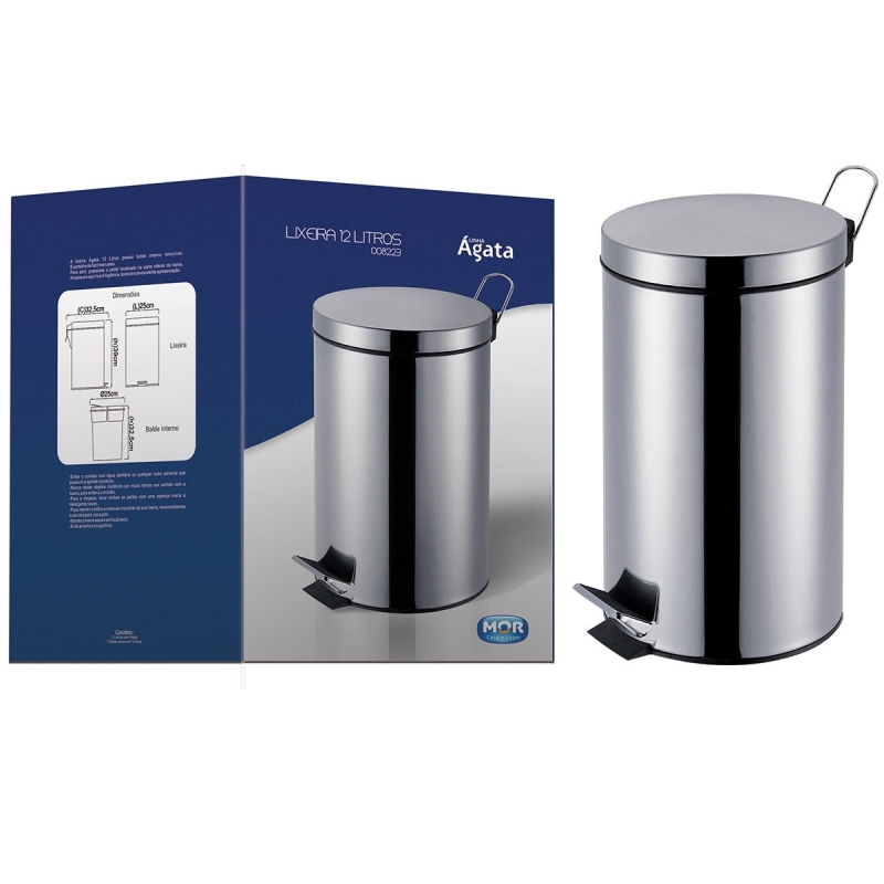 LIXEIRA INOX AGATA 12L LIXEIRA INOX AGATA 12L